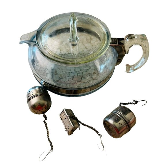 Pyrex Sweetheart Flameware 6 Cup Teapot #8126-B Green Stamp Pyrex Logo - Picture 3 of 5